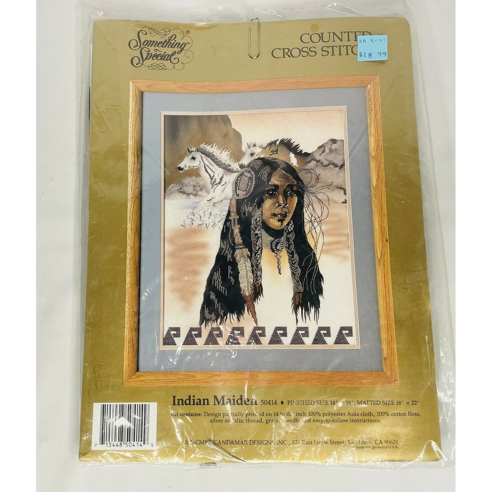 Candamar‎ Designs Counted Cross Stitch Kit Indian Maiden 50414 14" x 18" NEW